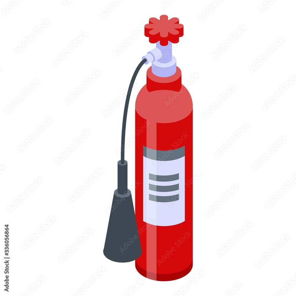 Poster security fire extinguisher icon. isometric of security fire extinguisher vector icon for web design 