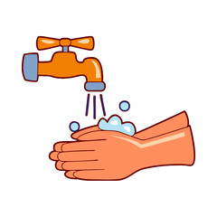 vector washing hands with soap
