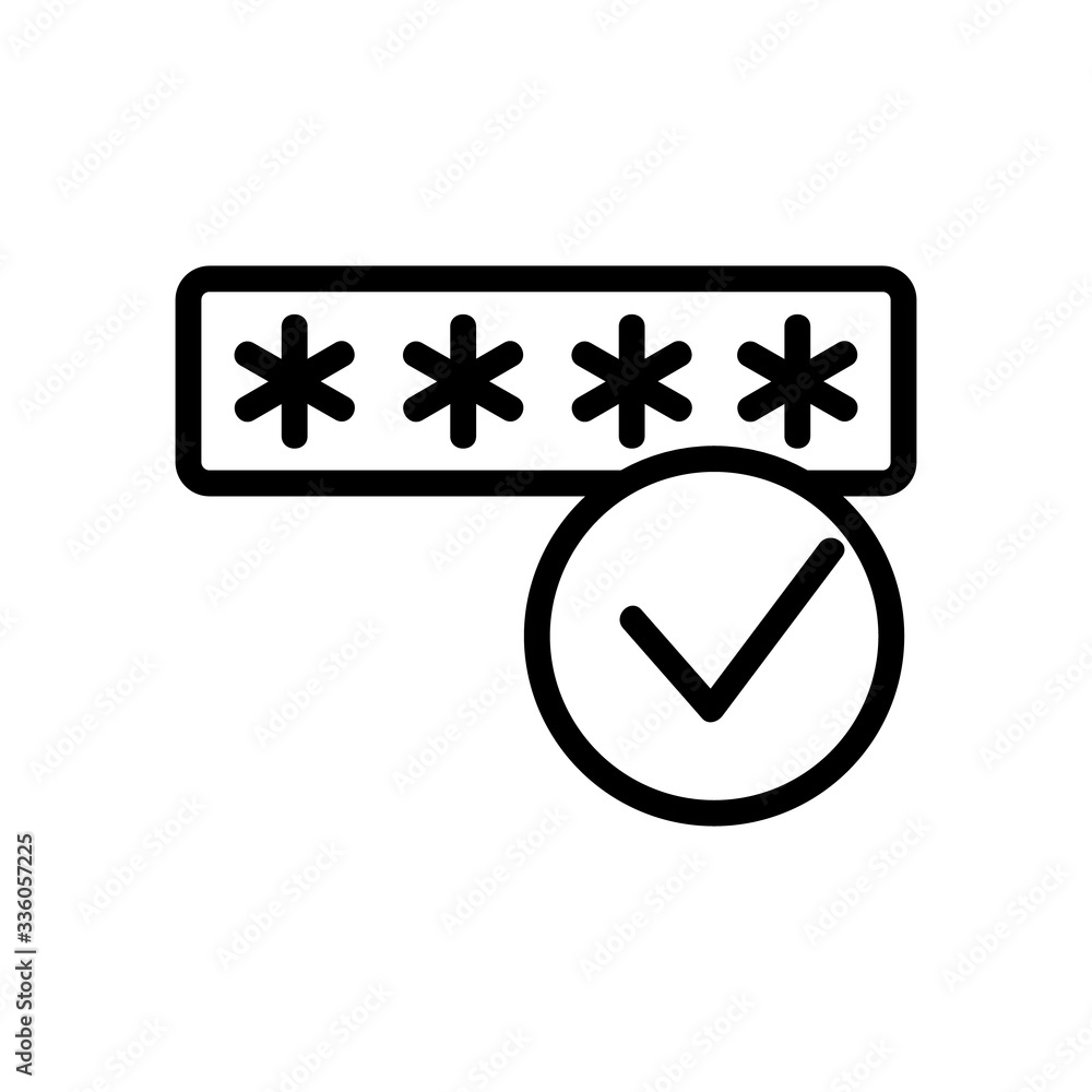 Poster the password is correct icon vector. the password is correct sign. isolated contour symbol illustrat
