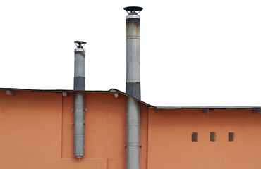 Roof line and tin vent pipes in a shelter for isolation from a pandemic isolated