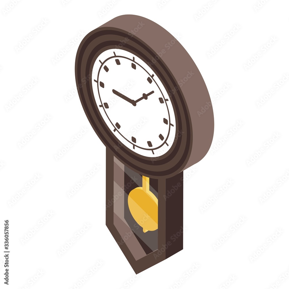 Poster house pendulum clock icon. isometric of house pendulum clock vector icon for web design isolated on 