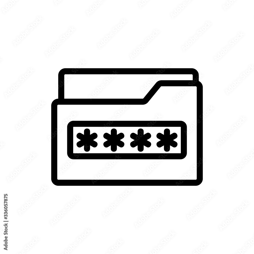 Poster password folder icon vector. password folder sign. isolated contour symbol illustration