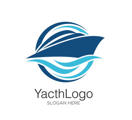 yacht logo vector design concept