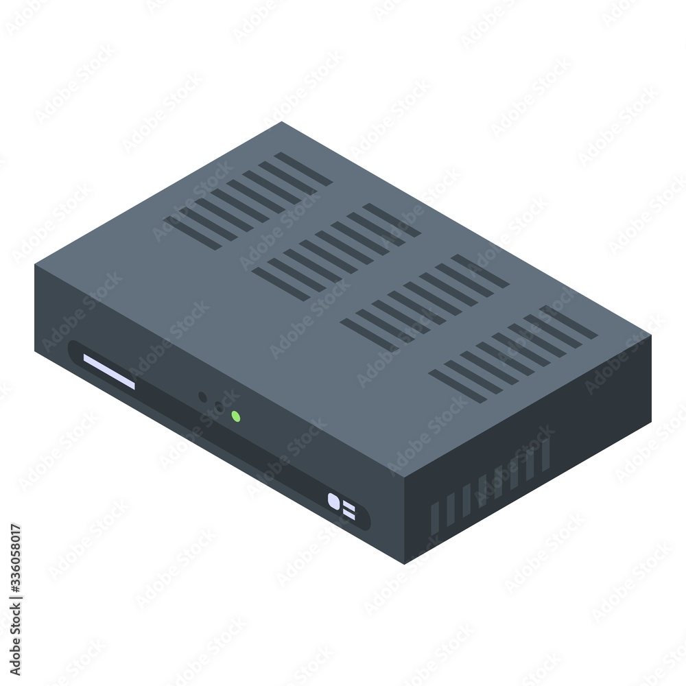 Poster digital satellite receiver icon. isometric of digital satellite receiver vector icon for web design 
