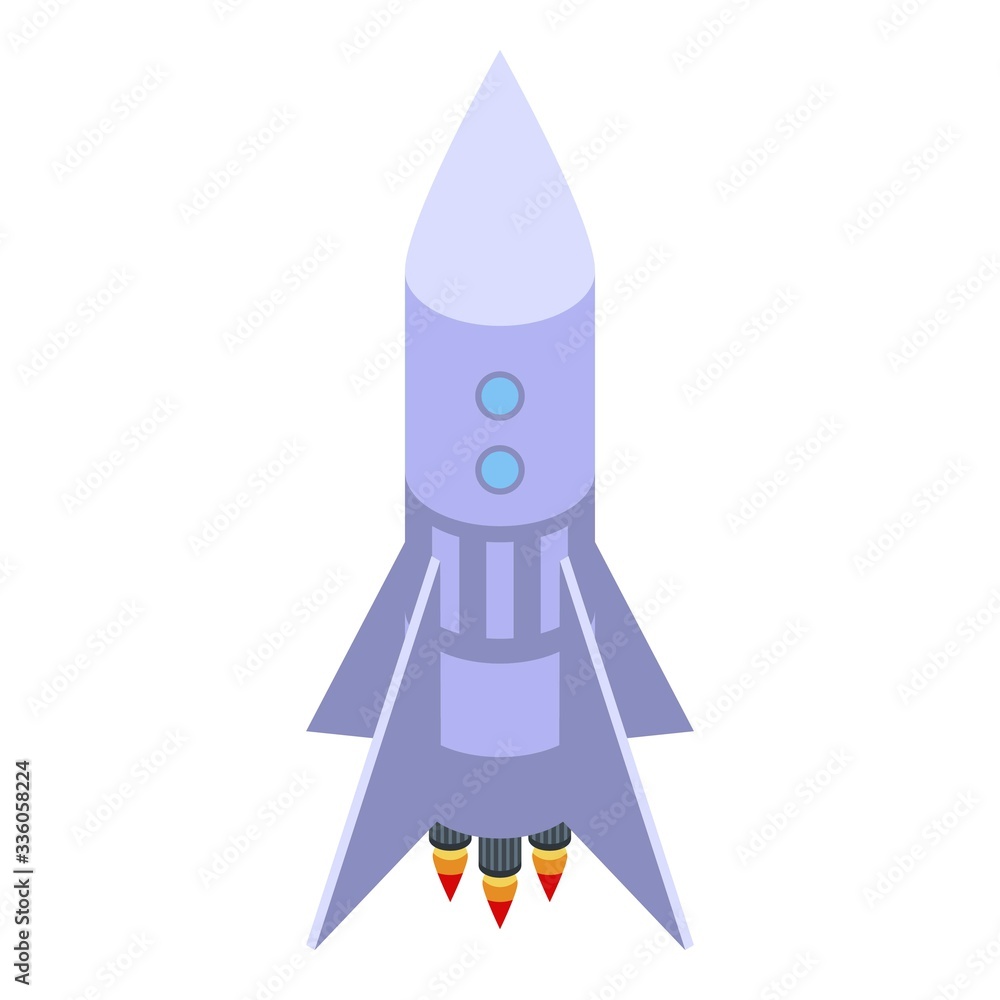 Poster satellite rocket icon. isometric of satellite rocket vector icon for web design isolated on white ba