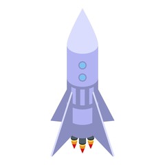 Satellite rocket icon. Isometric of satellite rocket vector icon for web design isolated on white background