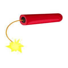 Dynamite vector icon.Cartoon vector icon isolated on white background dynamite.