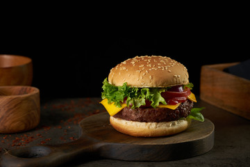 Pasta assorti on blue background