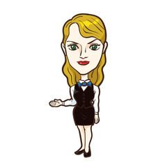 イラスト ：ウェイトレス　白人女性