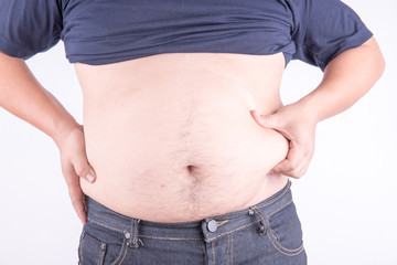Naklejka premium Fat man with belly
