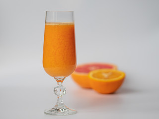 Grapefruit and orange juice. Fruit and vegetable juices. Healthy lifestyle. Immunity support.