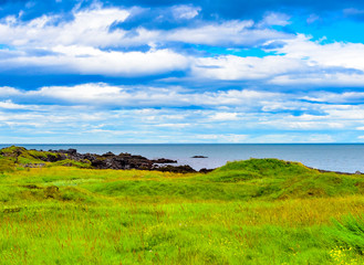 Beautiful rugged Iceland Fjord seascape