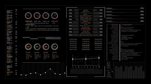 PNG Alpha.HUD Sci Fi technology user interface. Digital infographics. Text code.Futuristic computer calculation panel. Business and tech process.