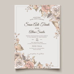 Luxury floral wedding invitation template