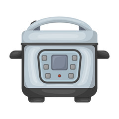 Fototapeta premium Slow cooker vector icon.Cartoon vector icon isolated on white background slow cooker.