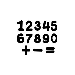 numbers 1 2 3 4 5 6 7 8 9 0 - = icon