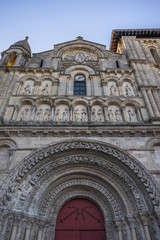 Close-up of Sainte-Croix church, the Church of the Holy Cross, a Roman Catholic abbey church located in Bordeaux, southern France.