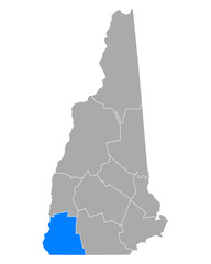 Karte von Cheshire in New Hampshire
