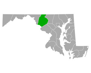 Karte von Frederick in Maryland