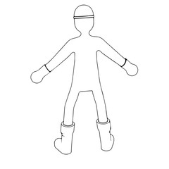 sketch of a character in a protective suit fighting against coronavirus vector