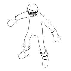 sketch of a character in a protective suit fighting against coronavirus vector