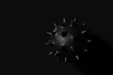 Coronavirus 3D rendering in the style of Minimalist Black