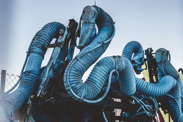 Engineering. The engine from the ship. Shipbuilding. Production of engines for boats. Engine of a...