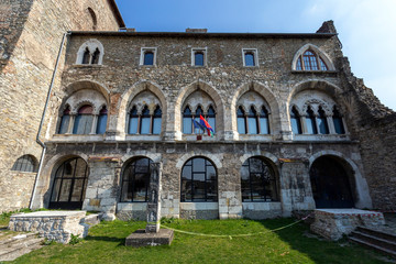 Fototapeta premium The castle of Tata on a sunny spring day