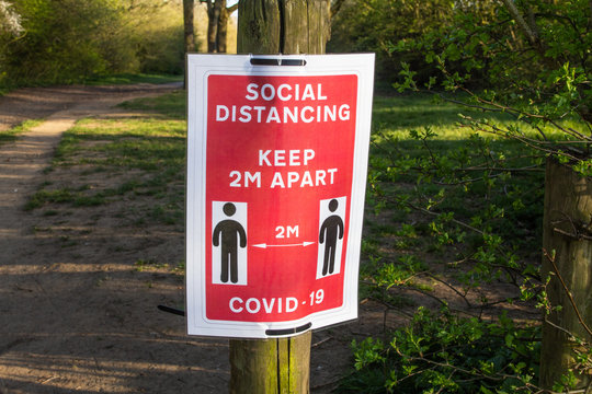 Corona Virus Warning Signs Outside Public Parks
