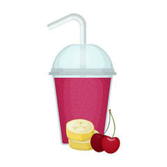 Fruit smoothie vector icon.Cartoon vector icon isolated on white background fruit smoothie.