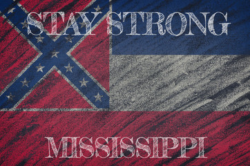 Mississippi ,flag illustration. Coronavirus danger area, quarantined country. Stay strong.