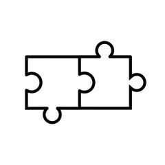 Puzzle line icon, logo isolated on white background