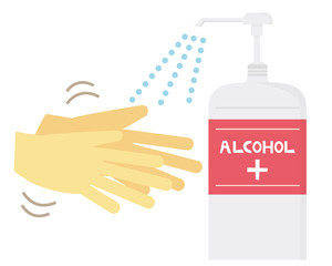 アルコール　消毒　スプレー　手　ボディーパーツ