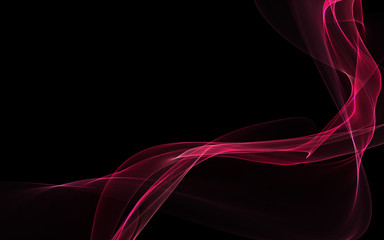 Dark abstract background with a glowing abstract waves