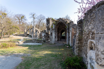 Artificial ruins in the english garden of Tata, Hungary.