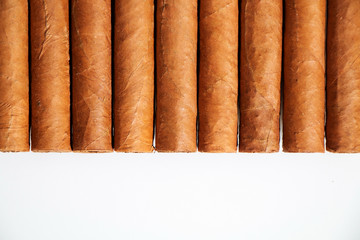 Cuban cigars on a white background