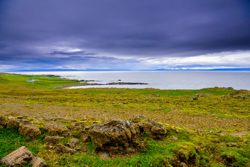 Beautiful rugged Iceland Fjord seascape
