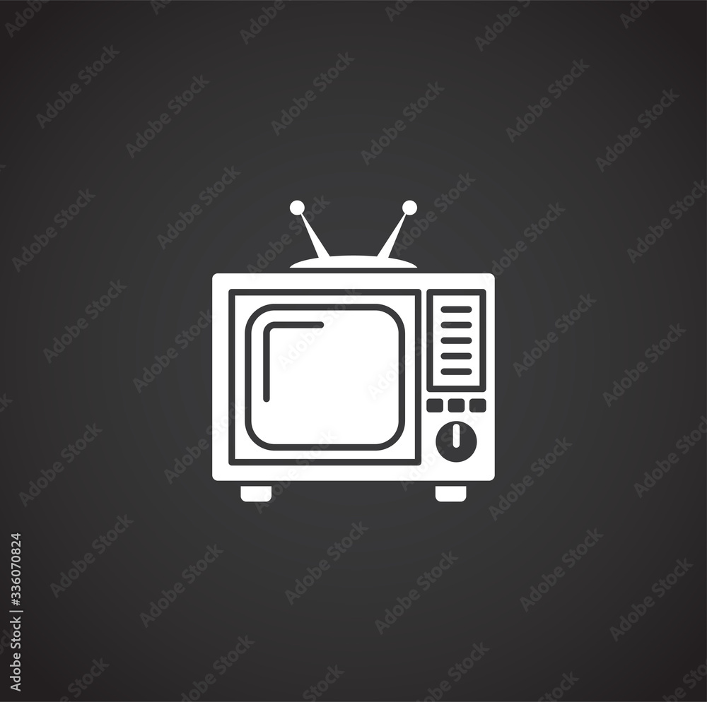 Poster mass media related icon on background for graphic and web design. creative illustration concept symb