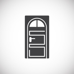 Door icon on background for graphic and web design. Creative illustration concept symbol for web or mobile app