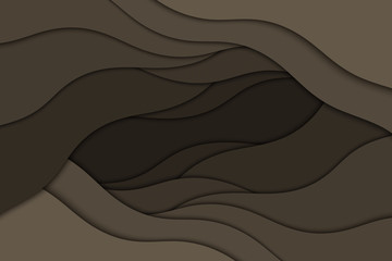 Abstract illustration with waves. Wavy paper background. Curve lines.