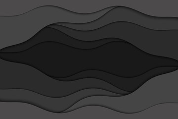 Abstract illustration with waves. Wavy paper background. Curve lines.