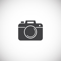 Photography related icon on background for graphic and web design. Creative illustration concept symbol for web or mobile app