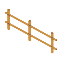 Fence vector icon. Isometric vector icon isolated on white background fence.