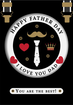 Postcard for dad - vector black