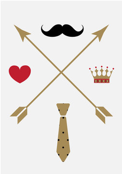 Postcard for dad - vector in white fone