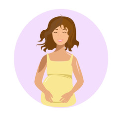 A pregnant woman in the last months of the term