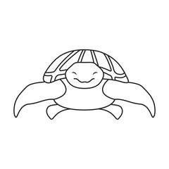 Sea turtle vector icon.Outline vector icon isolated on white background sea turtle.
