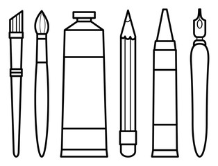 Vector harvesting on black and white of traditional art instruments