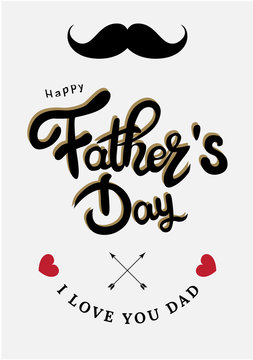 Postcard for dad - vector lettering