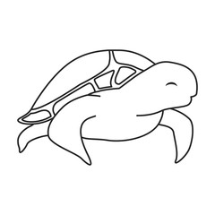 Obraz premium Sea turtle vector icon.Outline vector icon isolated on white background sea turtle.
